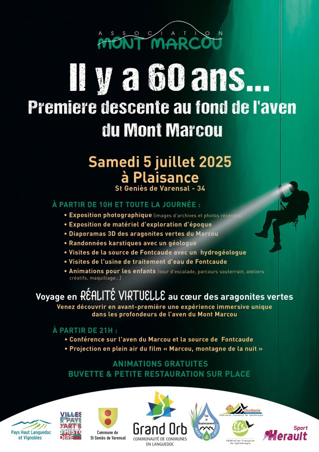 60ème anniversaire de la Première descente intégrale du puits du Grand Cèdre Aven du Mont Marcou